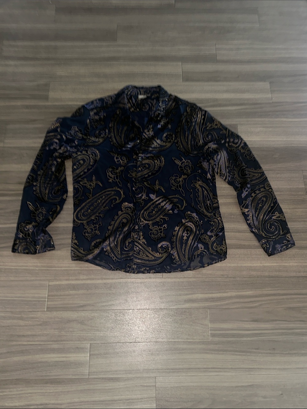 Men's Purple Paisley Long-Sleeve Shirt with mesh
